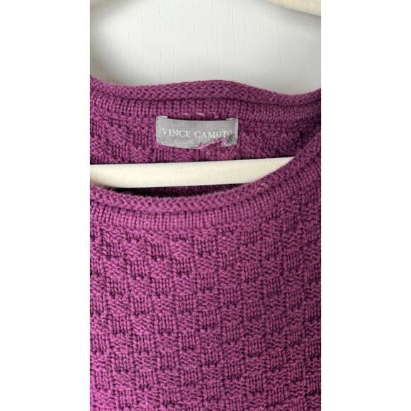 Vince Camuto Oversize Knit Blouse Purple Scoop neck Half Sleeve - Picture 2 of 6
